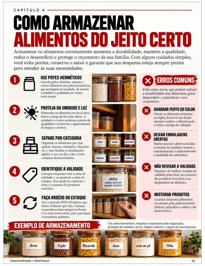 Página do guia: como armazenar alimentos do jeito certo